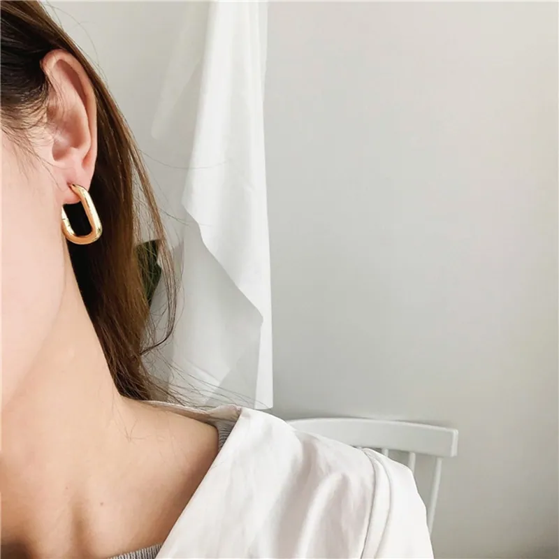 Chunky Gold-tone Hoop Earrings
