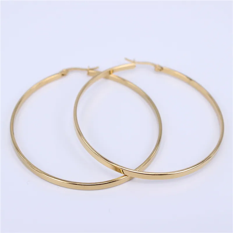 Flat Gold-tone Hoop Earrings